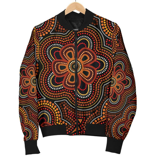 aboriginal-womens-bomber-jacket-aboriginal-dot-painting-flowers-style-ver02