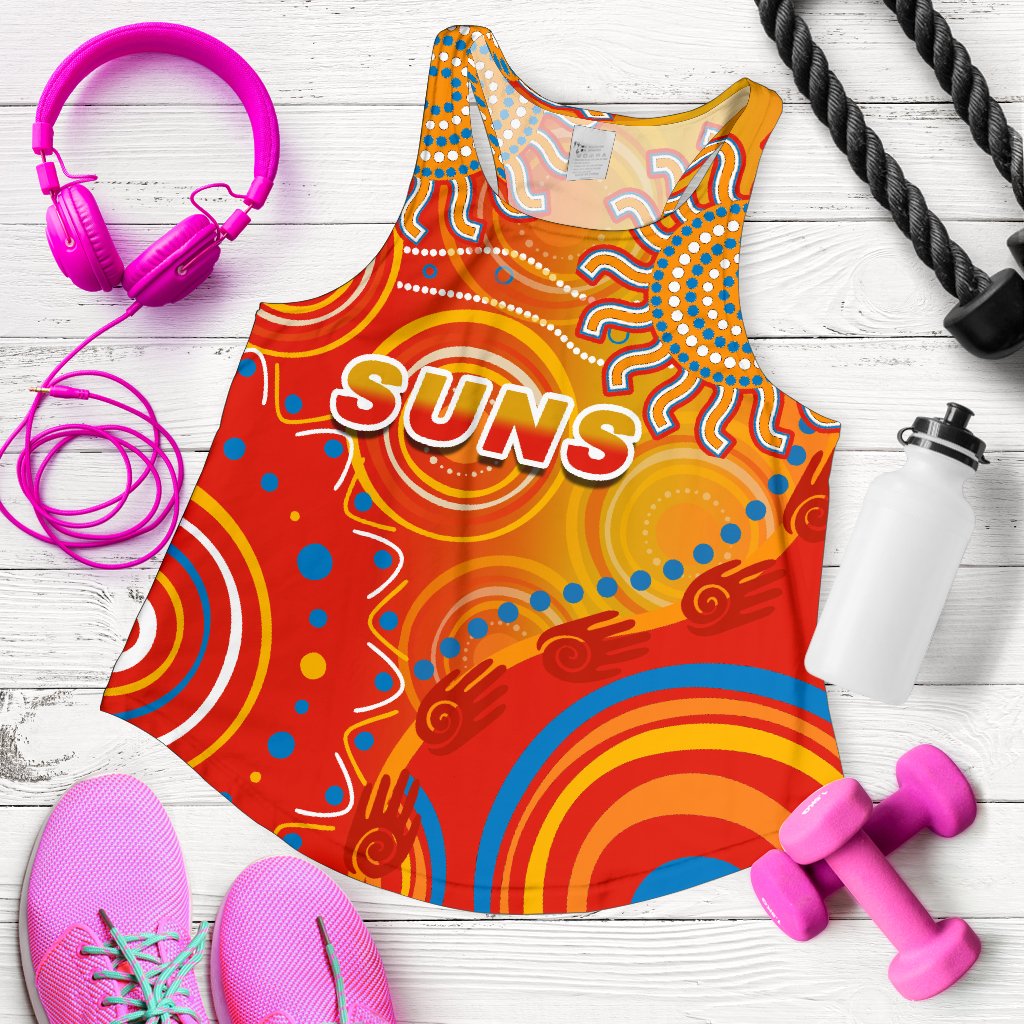Suns Women Racerback Tank Sun Indigenous Gold Coast - Vibe Hoodie