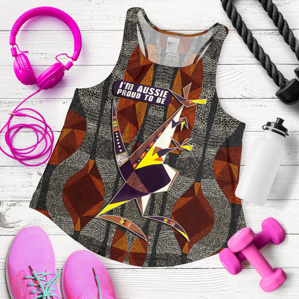 Racerback Tank - Kangaroo Top Tank Aboriginal Patterns - Women - Vibe Hoodie