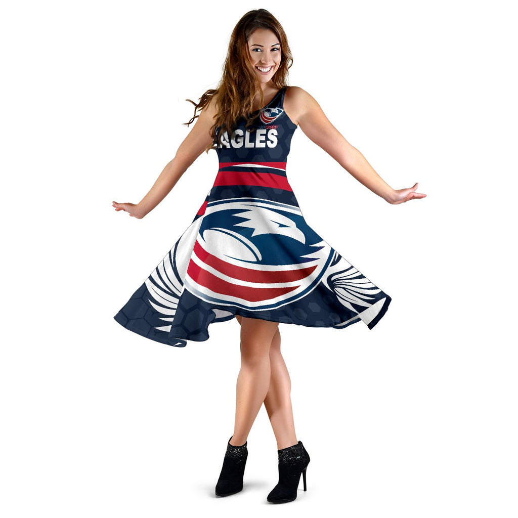 USA Rugby Women's Dress Eagles Simple Style - Full Navy - Vibe Hoodie