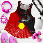 Aboriginal Women's Racerback Tank - Two Indigenous Lizard - Vibe Hoodie