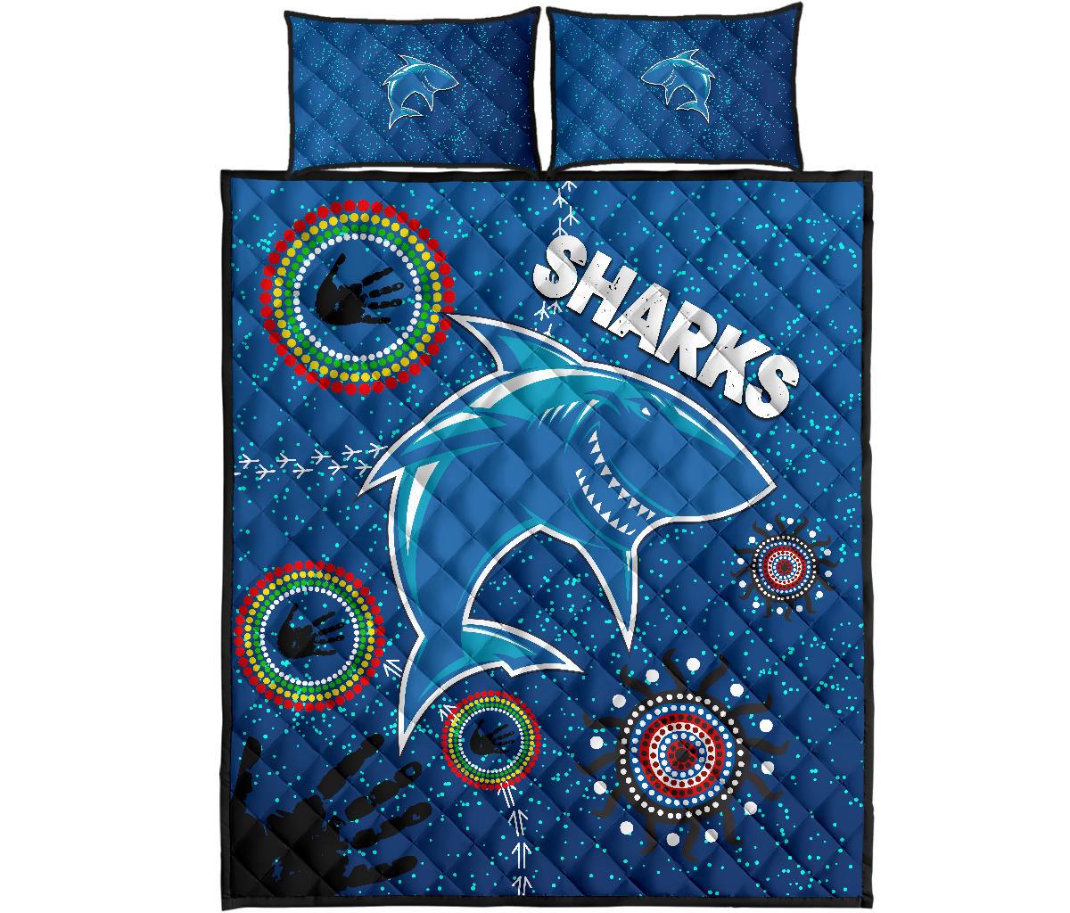 naidoc-sharks-quilt-bed-set-cronulla-aboriginal-style