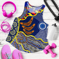 Aboriginal Women's Racerback Tank, Australian Boomerang Dot Painting Art - Vibe Hoodie