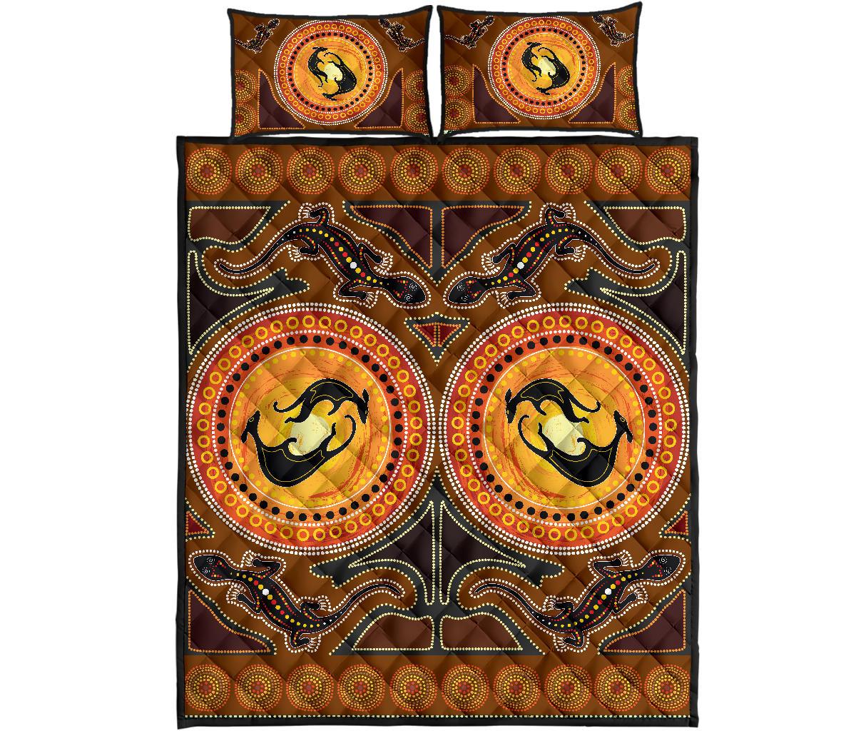 aboriginal-quilt-cover-set-lizard-kangaroo-dot-patterns
