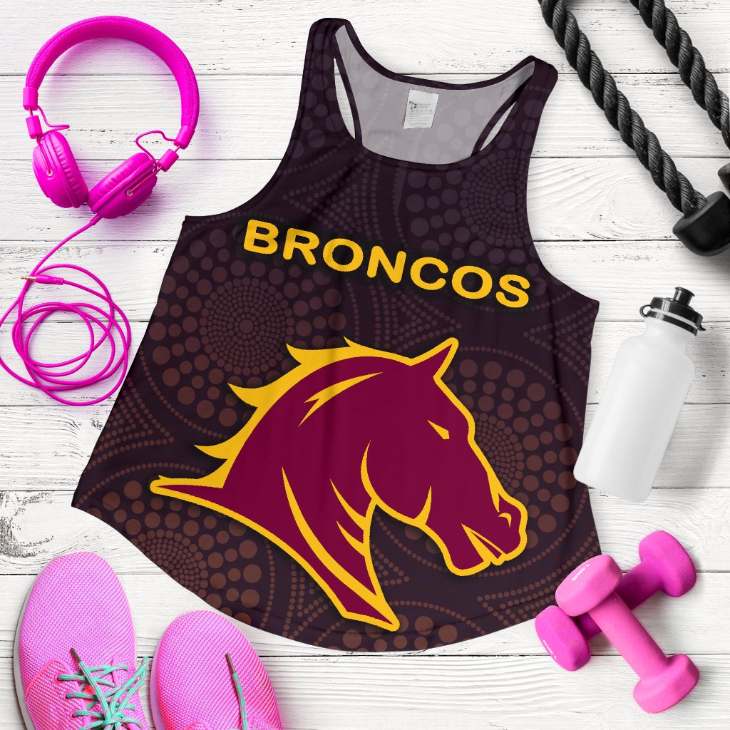 Brisbane Women Racerback Tank Broncos Simple Indigenous - Vibe Hoodie