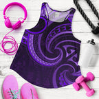 New Zealand Maori Mangopare Women Racerback Tank Polynesian - Purple - Vibe Hoodie