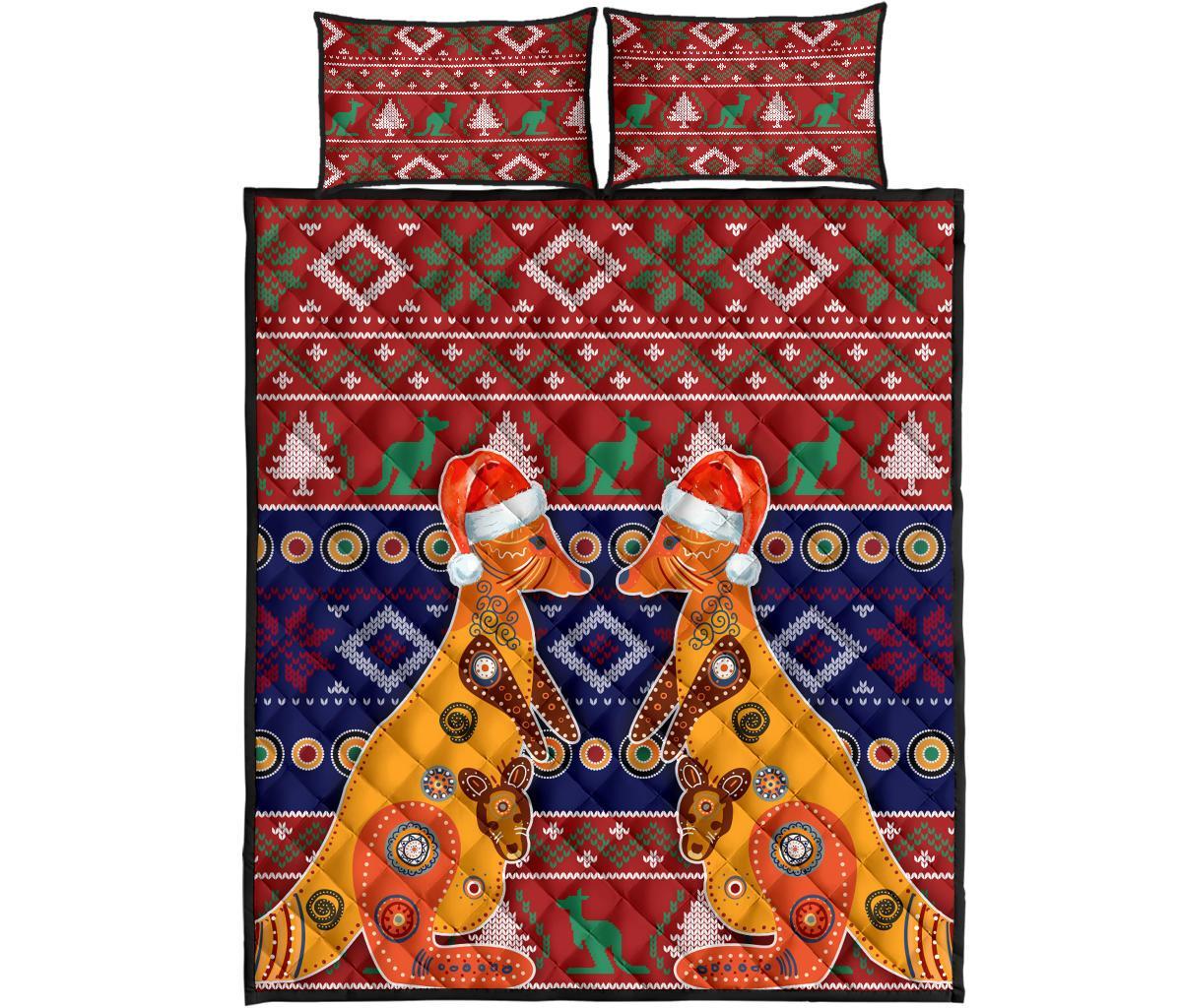 christmas-quilt-bed-set-mother-kangaroo-in-christmas