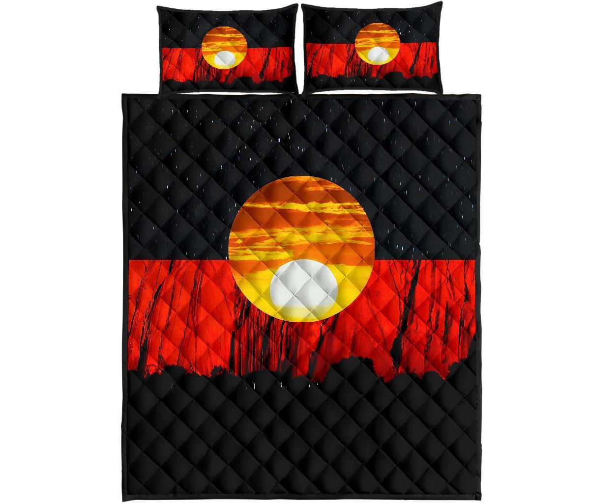 rugby-life-australia-aboriginal-flag-quilt-bed-set-k8-limited