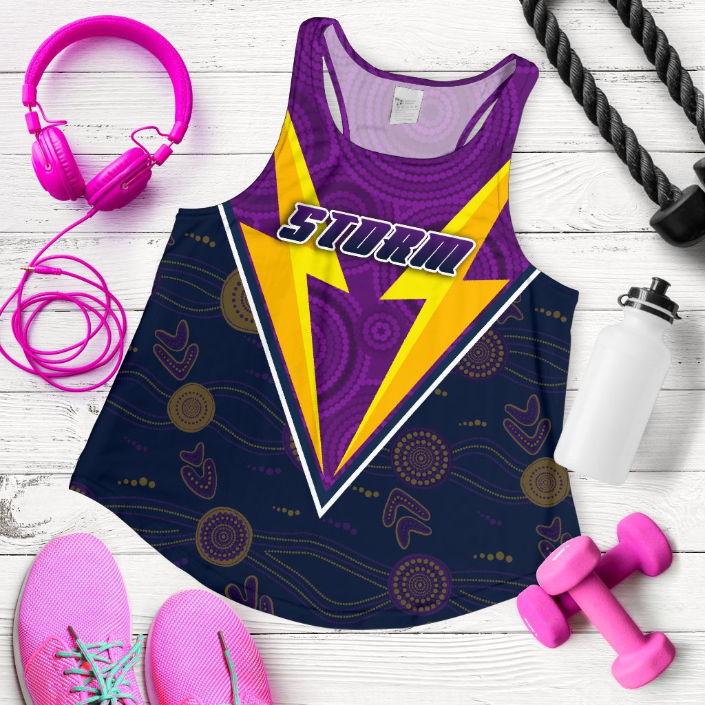 Storm Women Racerback Tank Indigenous Artsy Style - Vibe Hoodie