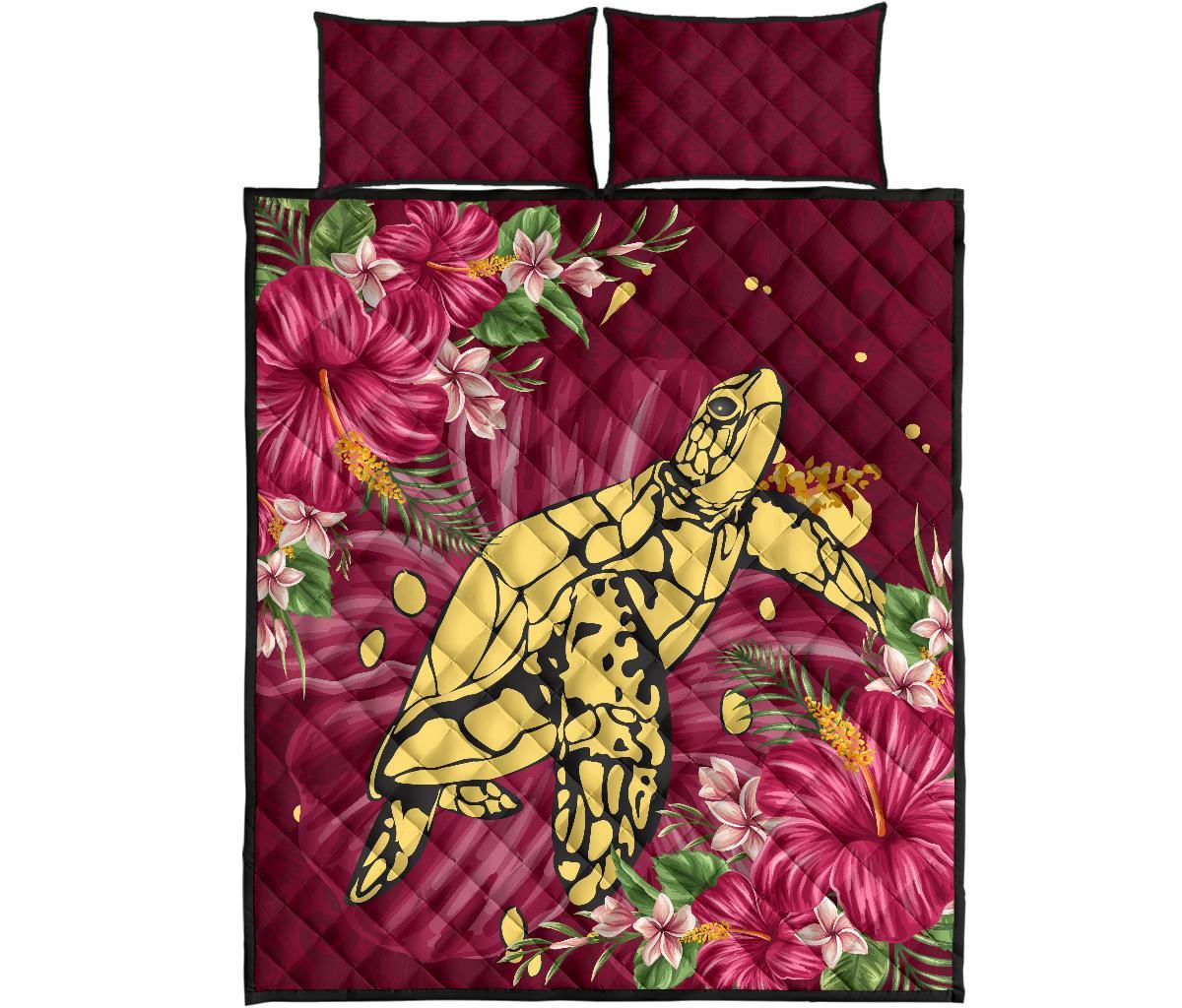 new-zealand-quilt-bed-set-turtle-polynesian-hibiscus