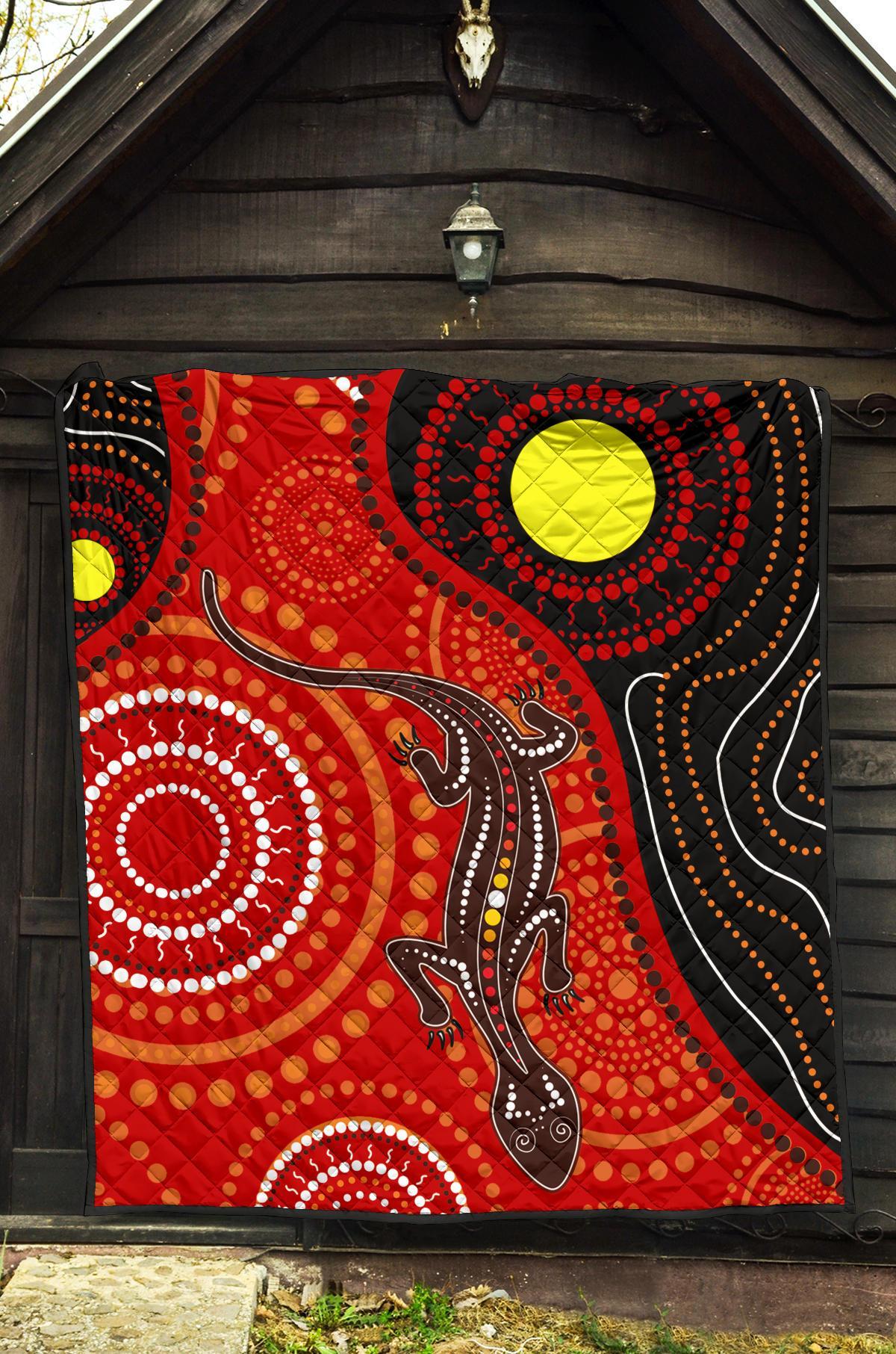 aboriginal-premium-quilt-australia-lizard-dot-painting-art