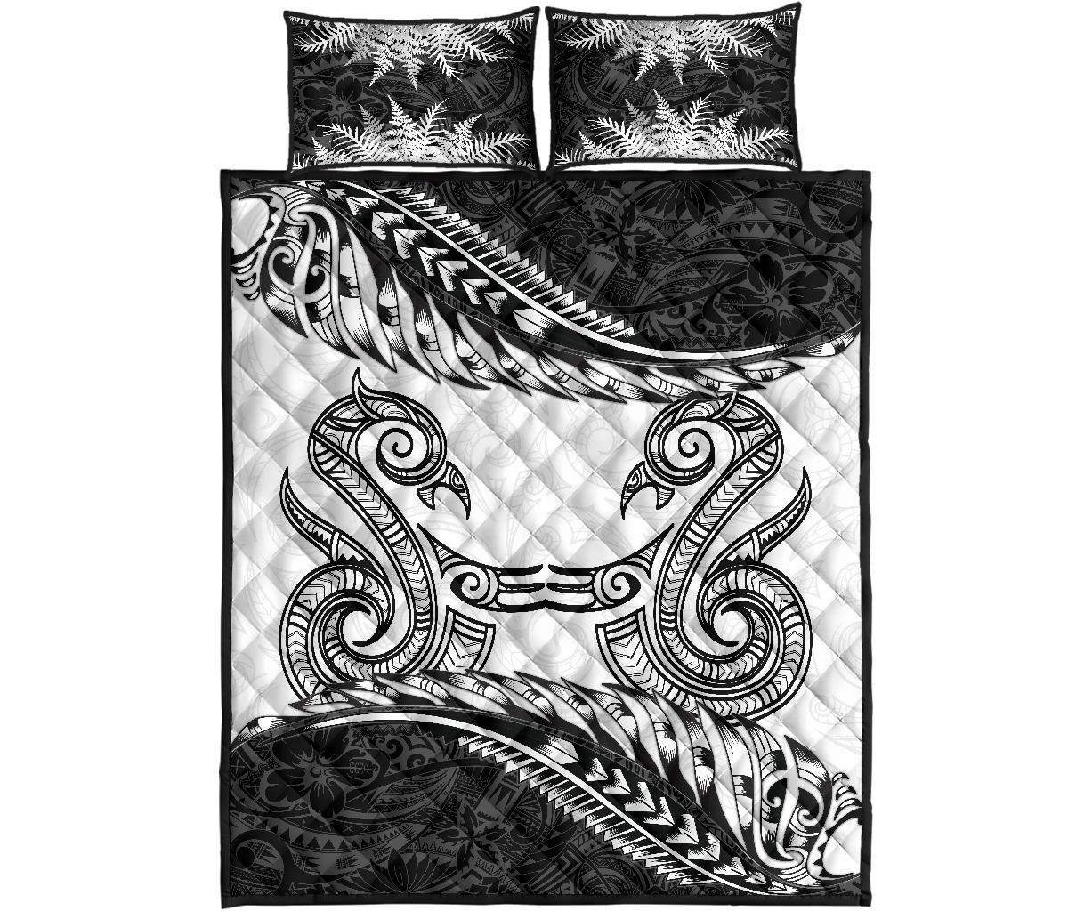 aotearoa-quilt-bed-set-maori-manaia-with-silver-fern