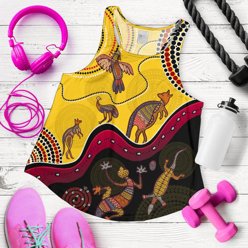 Aboriginal Racerback Tank - Indigenous Animals Life Art - Vibe Hoodie