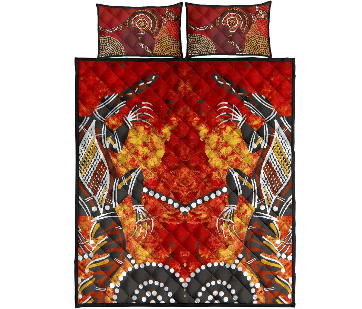 quilt-cover-set-dot-painting-crocodile-and-kangaroo-patterns
