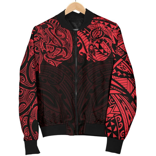 new-zealand-womens-bomber-jacket-maori-polynesian-tattoo-red
