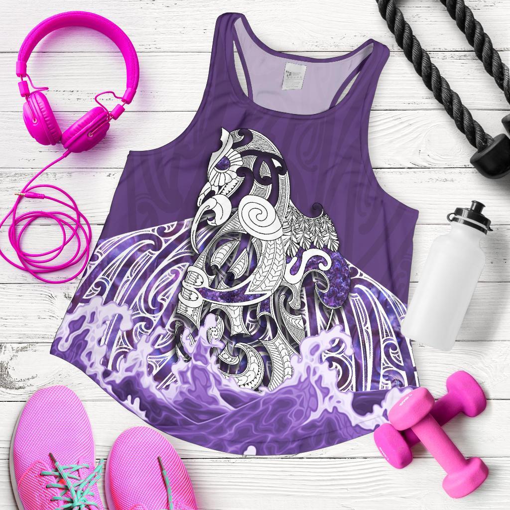 Maori Manaia The Blue Sea Racerback Tank, Purple - Vibe Hoodie