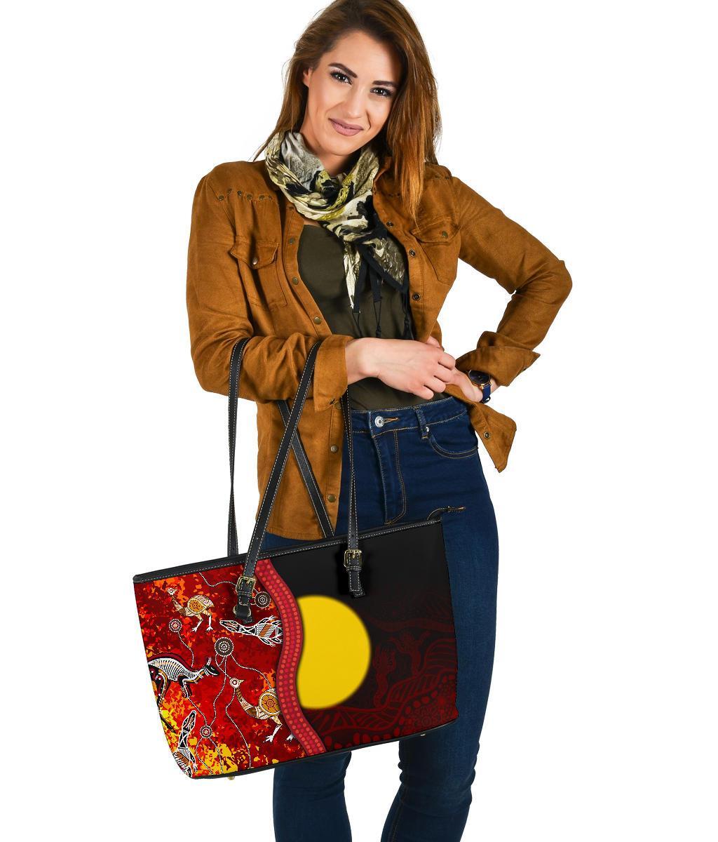 aboriginal-leather-tote-bag-red-indigenous-flag