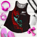 New Zealand Racerback Tank Manaia Paua Fern Wing - Red - Vibe Hoodie