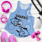 Cronulla Women's Racerback Tank Sharks Unique Indigenous - Vibe Hoodie