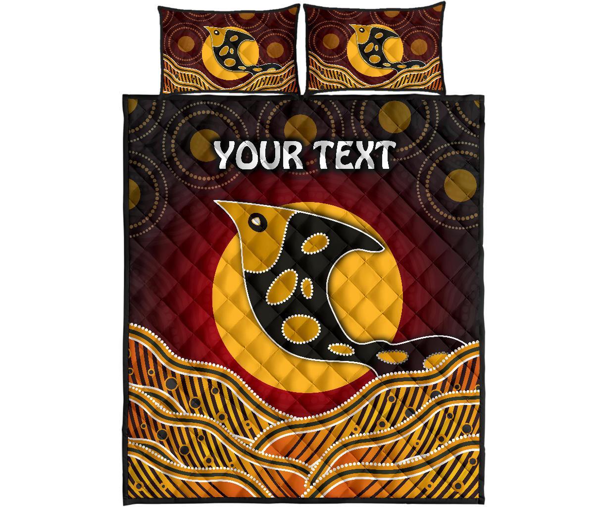 personalised-quilt-bed-set-aboriginal-dot-patterns-fish