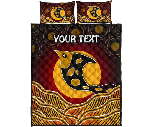 personalised-quilt-bed-set-aboriginal-dot-patterns-fish
