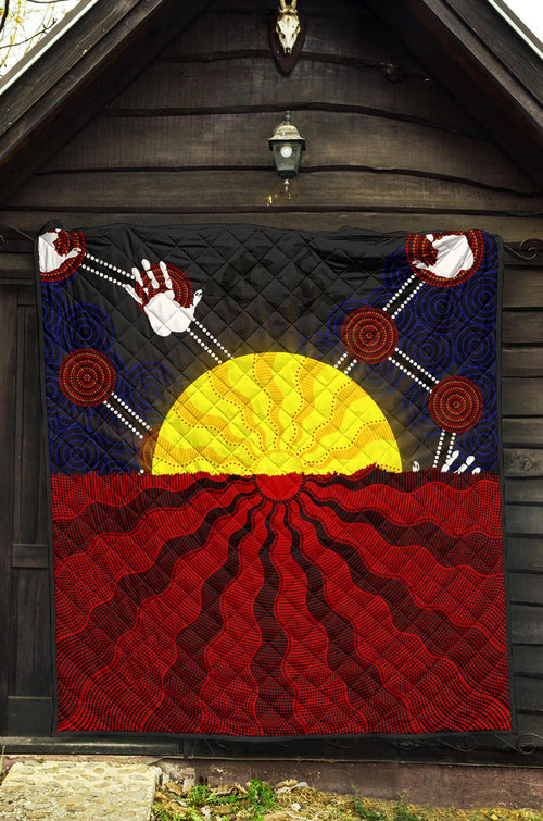 aboriginal-premium-quilt-aboriginal-lives-matter-flag-sun-dot-painting