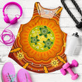 Aboriginal Women's Racerback Tank , Turtle Circle Dot Painting Art- - Vibe Hoodie