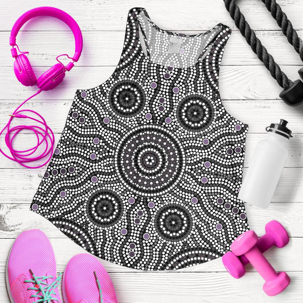 Racerback Tank - Aboriginal Dot Painting Tank Top Ver04 - Women - Vibe Hoodie