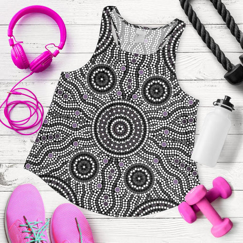 Racerback Tank - Aboriginal Dot Painting Tank Top Ver04 - Women - Vibe Hoodie