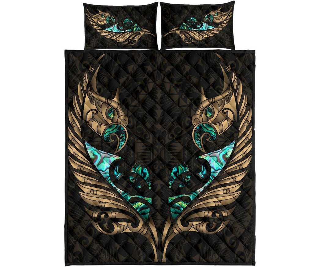new-zealand-quilt-bed-set-manaia-paua-fern-wing-gold
