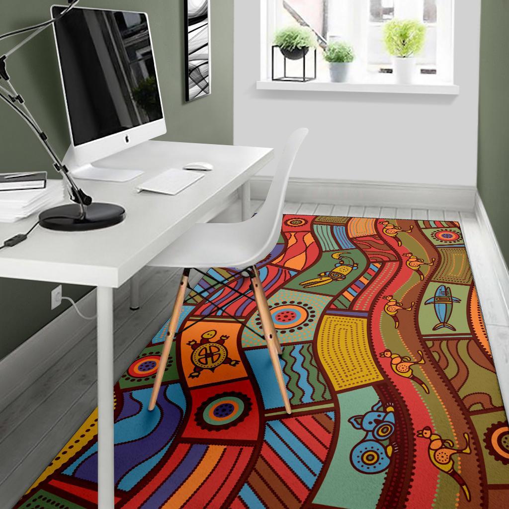 area-rug-aboriginal-art-with-animals