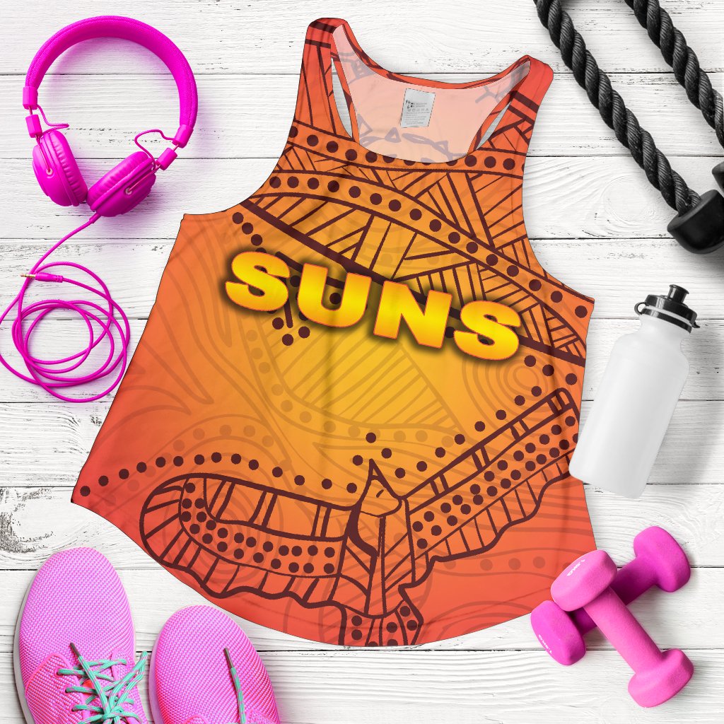 Gold Coast Women Racerback Tank Suns Simple Indigenous - Vibe Hoodie