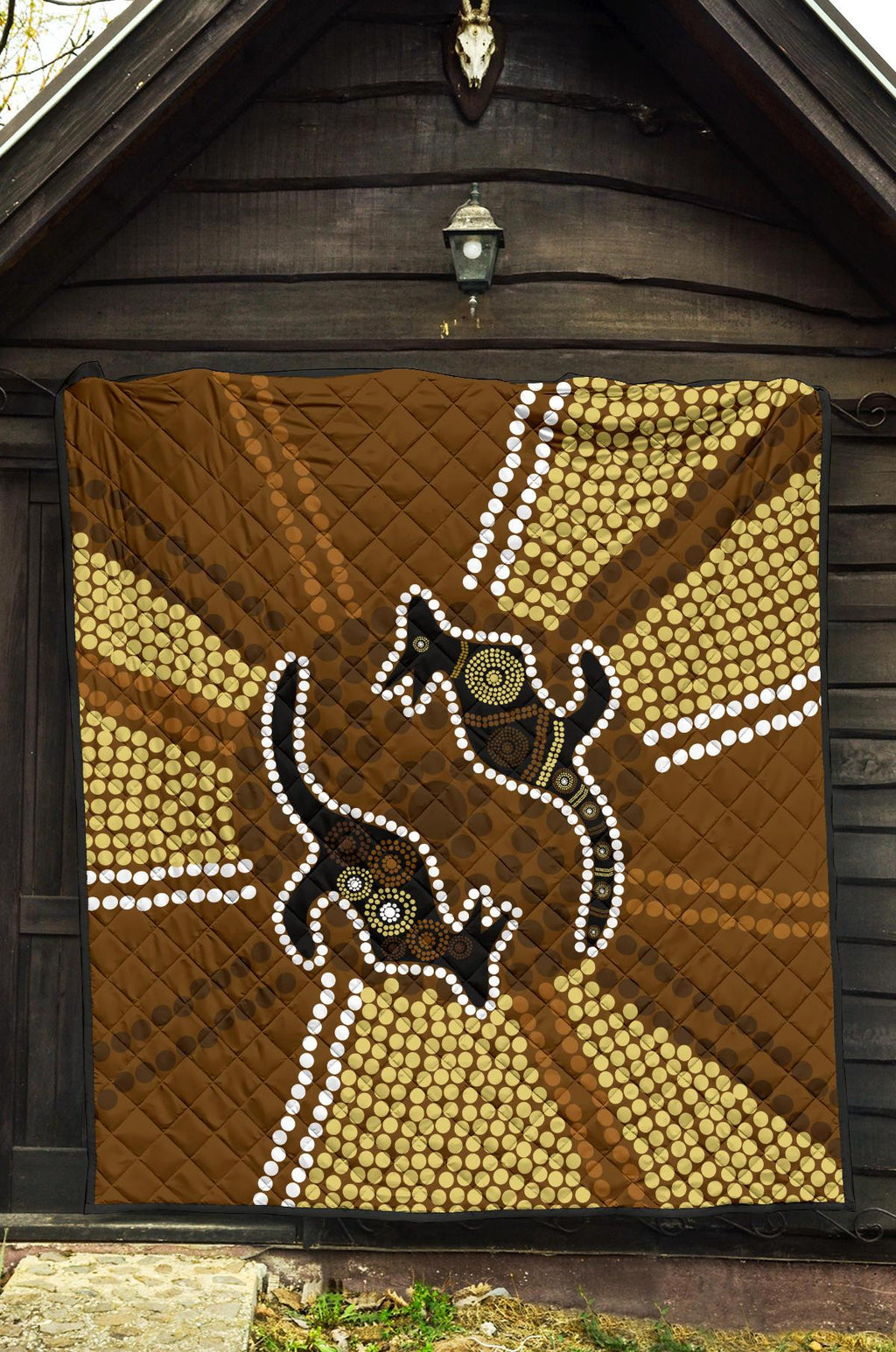 aboriginal-premium-quilt-australia-kangaroo-brown-dot-painting