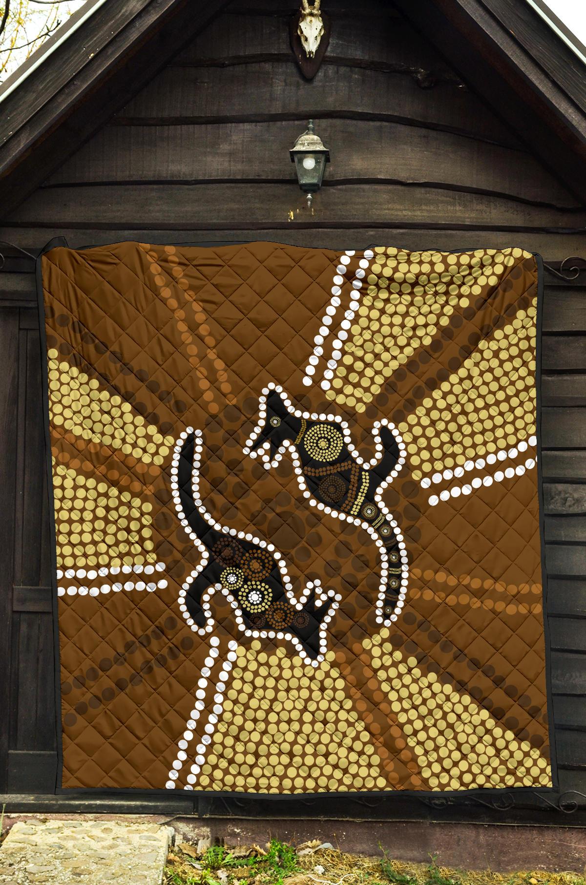 aboriginal-premium-quilt-australia-kangaroo-brown-dot-painting