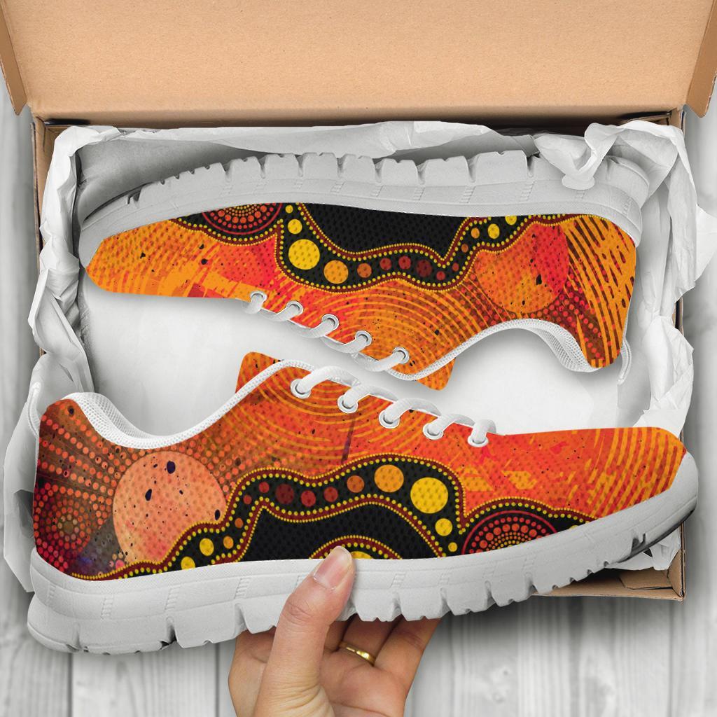 aboriginal-sneakers-australia-indigenous-flag-circle-dot-painting-art-golden