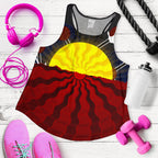 Aboriginal Women's Racerback Tank, Aboriginal Lives Matter Flag Sun Dot Painting - Vibe Hoodie