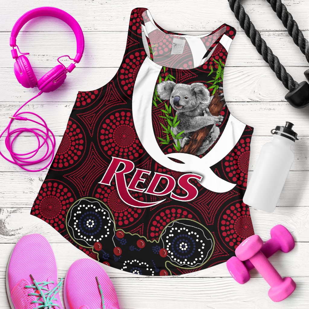 Queensland Women's Racerback Tank Reds Rugby - Koala - Vibe Hoodie