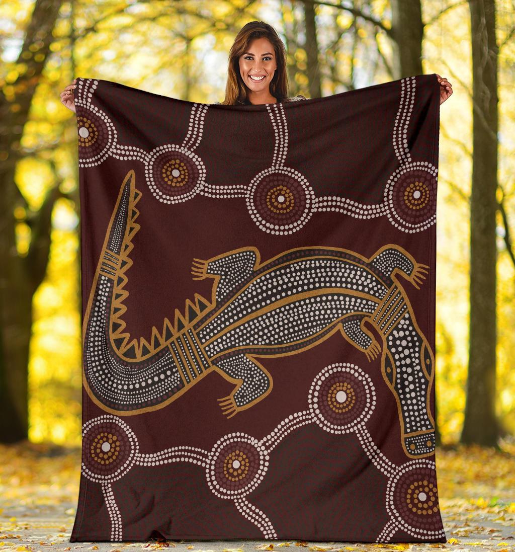 aboriginal-premium-blanket-indigenous-crocodile-brown-color
