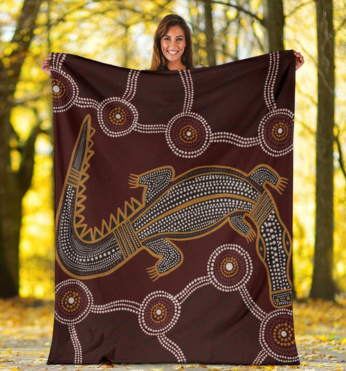 aboriginal-premium-blanket-indigenous-crocodile-brown-color