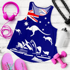 Racerback Tank - Sydney Opera Tank Top Kangaroo Aus Flag - Women - Vibe Hoodie