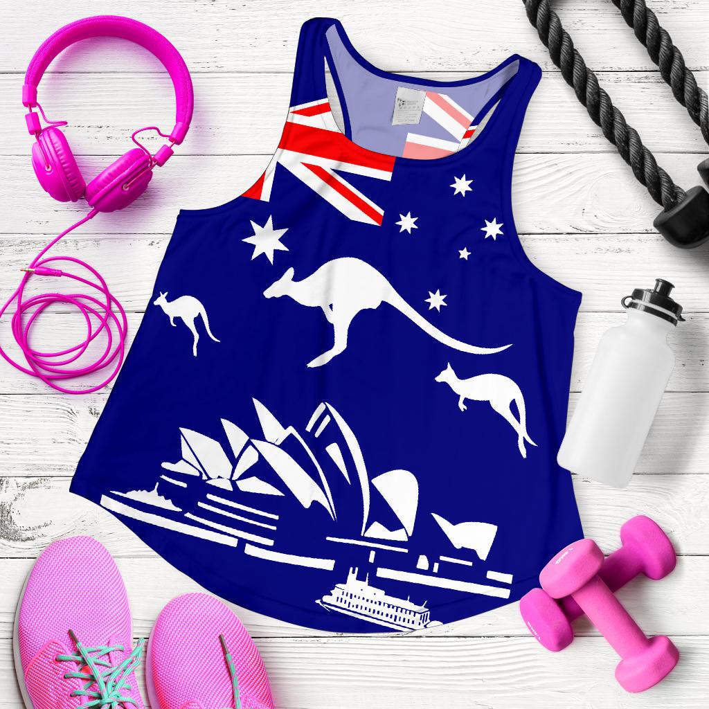 Racerback Tank - Sydney Opera Tank Top Kangaroo Aus Flag - Women - Vibe Hoodie