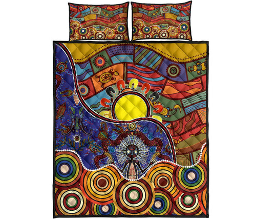 aboriginal-quilt-bed-set-shaman-people-and-animalsshaman-people-and-animals