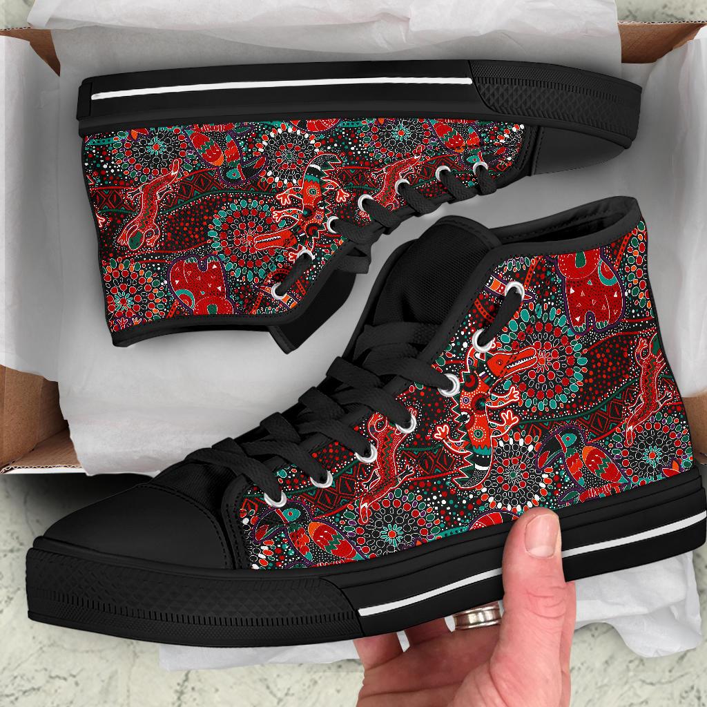 high-top-shoes-aboriginal-animal-dot-acrylic-paint