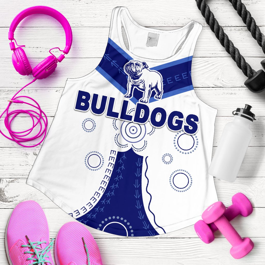 Canterbury-Bankstown Bulldogs Women's Racerback Tank Simple Indigenous - Vibe Hoodie