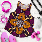 Aboriginal Women's Racerback Tank - Flowers Dot Panting Art - Vibe Hoodie