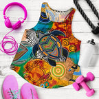 Aboriginal Women's Racerback Tank - Turtle Indigenous Art - Vibe Hoodie