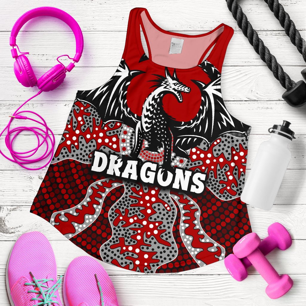 (Custom Personalised) Dragons Women's Racerback Tank St. George Aboriginal - Vibe Hoodie