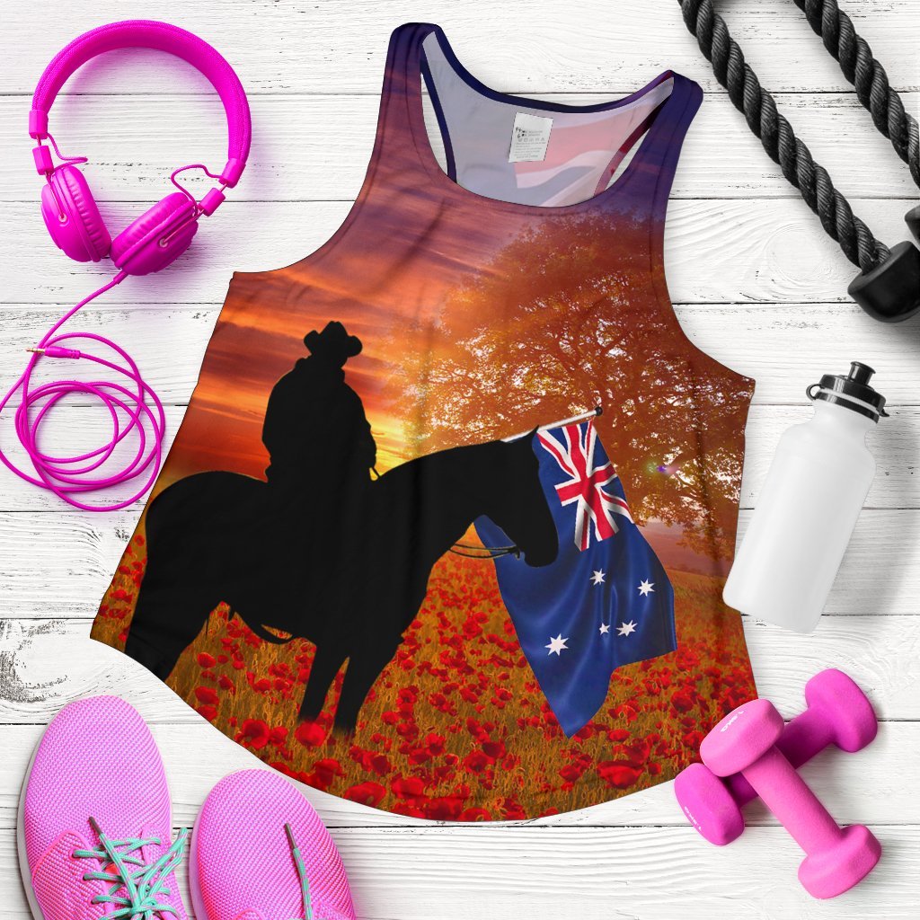 Anzac Day 2021 Women's Racerback Tank - Lest We Forget - Vibe Hoodie