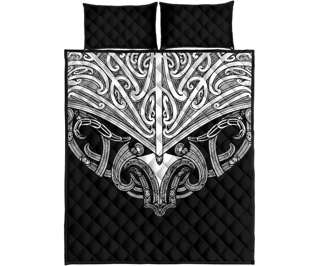 quilt-bed-set-nz-maori-tattoo-koru-white