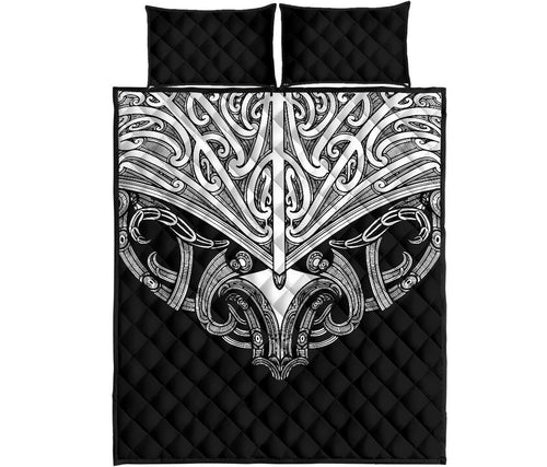 quilt-bed-set-nz-maori-tattoo-koru-white